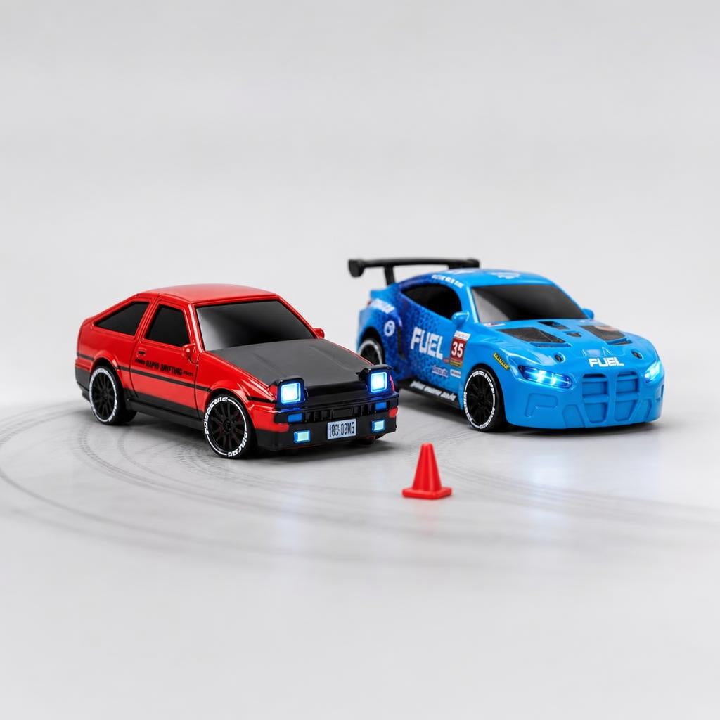 Mini Coche Drift RC 1/64 con Mando 2.4G y Luces – 18 Modelos